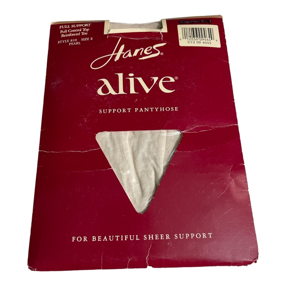 Hanes Alive Vintage Full Support Control Top Pantyhose Size E Pearl New